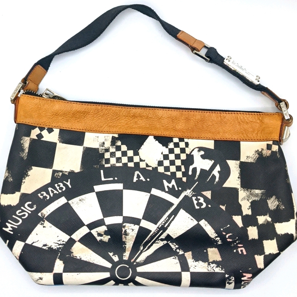 ISO L.A.M.B. Black and Brown Graphic Satchel